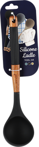 Louche en silicone résistant à la chaleur avec manche en bois, louche à soupe antiadhésive - Product Image 3