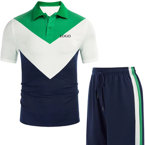 Haute qualité été hommes vêtements ensemble deux pièces hommes Twin ensemble tenue coton respirant vêtements d'été séchage rapide - Product Image 1