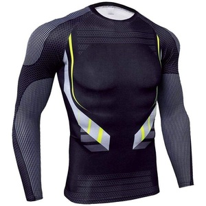 Rash guard OEM Hommes Sublimation Imprimé Spandex Rash Guard Gym Premium qualité Rash guard - Product Image 2