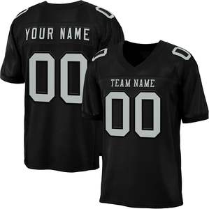 Camisetas de fútbol americano con nombre de equipo personalizado, números de logotipo, tela de malla de poliéster OEM, ropa deportiva de sublimación de secado rápido - Product Image 4