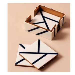 Vintage Custom Best Selling Creative Wood Resin Coasters Drink Cup <b>Mats</b> for <b>Plates</b> Tea Drinks Epoxy Resin Coasters Kitchenware - Product Image 2