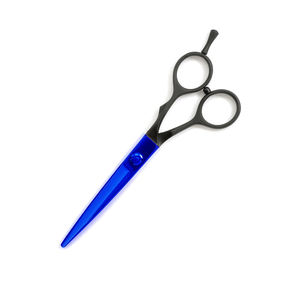 Ciseaux de coiffeur pour la coupe de cheveux personnalisés 5.5 pouces couleur bleue enduite lame droite tranchante salon de beauté ciseaux à cheveux - Product Image 4