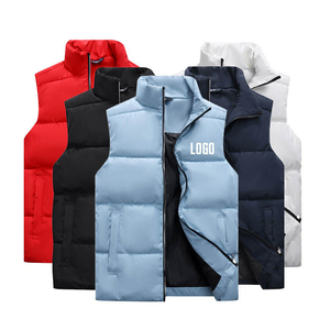Gilet d'hiver pour homme en polyester décontracté de haute qualité, chaud, vêtements d'extérieur, logo personnalisé en estampage à chaud, veste pour homme - Product Image 4