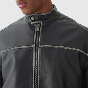 Veste en cuir pour hommes High Street au design unique Veste coupe-vent imperméable respirante de bonne qualité Taille normale Tenue tendance - Product Image 5