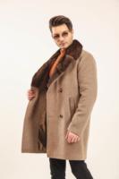 Parka d'hiver pour homme en peau de mouton noire de qualité supérieure, fabriquée en Turquie, respirante, rembourrée de coton épais, col en V, logo personnalisé, lavable