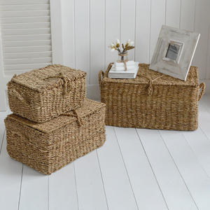 กล่องเก็บของจากก้านหญ้าทะเลคุณภาพสูง ราคาขายส่ง กล่องเก็บของสานจากก้านหญ้าทะเลธรรมชาติ - Product Image 6