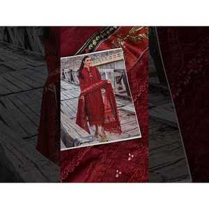 Collection de Luxe 2024 Crimson X Saira Shakira : Salwar Kameez Choli Anarkali en Coton Ruby-TC-1118 avec motifs Paisley dansants - Product Image 2