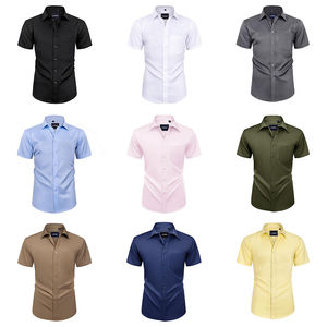 Camisa de vestir de negocios para hombre de alta calidad 100% algodón de secado rápido ecológico transpirable logotipo personalizado al por mayor - Product Image 4