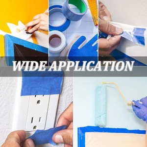 Single Sided Blue Crepe <b>Paper</b> Masking Tape Automotive Hot Melt Adhesive Sticker for Car <b>Painting</b> Acrylic Coated - Product Image 5