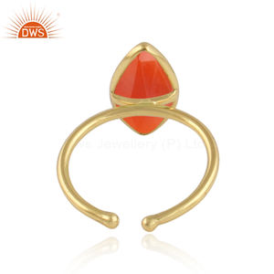 Anillo de piedras preciosas de ónix rojo Natural de plata de ley de Venta caliente, joyería para mujer, regalo para ella, fabricante de joyería fina Demi - Product Image 3