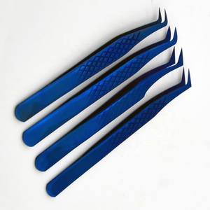 แหนบต่อขนตาพลาสม่าสีฟ้าแบบพรีเมี่ยมแหนบปลายแหลมแยกระดับเสียงพร้อมฉลากส่วนตัว - Product Image 5