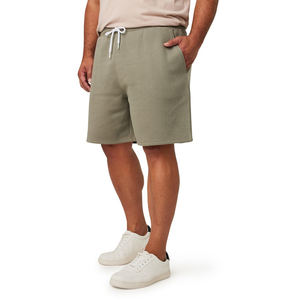 Pantalones cortos personalizables de gimnasio para hombre, chándal informal Unisex de algodón pesado, logotipo bordado, patrón sólido, de talla grande, informal personalizable - Product Image 1