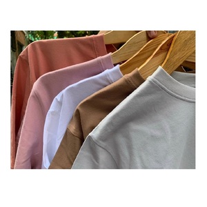 เสื้อยืดผ้าฝ้ายอัด100% เปล่า180กรัมสำหรับผู้หญิงเสื้อยืดแฟชั่นใส่ทุกวันเส้นด้ายย้อมระบายอากาศได้ดี - Product Image 5