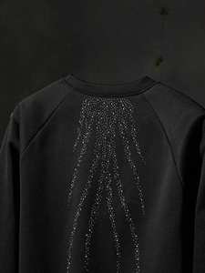 Sweat-shirts à capuche en molleton épais noir avec strass, style streetwear, vêtements d'hiver pour la vente en gros de mode - Product Image 6