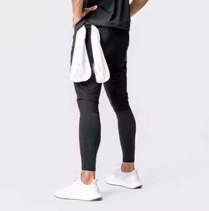 Pantalons de survêtement en toile décontractés pour hommes, vente chaude, coupe ajustée tendance, taille élastique, confortable, taille mi-haute, poids lourd, 100% coton, OEM - Product Image 4