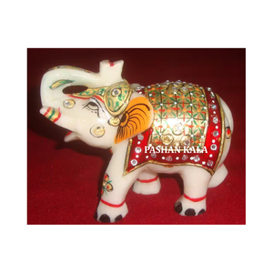 Yüksek kaliteli ve düşük fiyat aralığı mermer hayvan Idol ile beyaz mermer el yapımı cilalı antik fil heykeli ana parça - Product Image 1