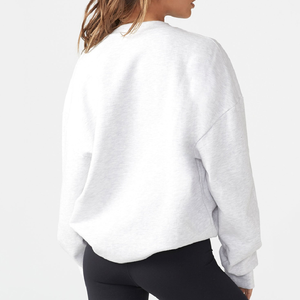 Sweat à capuche surdimensionné brodé personnalisé pour femme, en molleton épais, style streetwear à col rond gaufré - Product Image 2