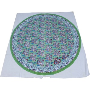 Nappe de table ronde en coton 300x300 cm, personnalisée, blanche et imprimée en bloc, pour les fêtes, les mariages, les événements, fabricant en gros - Product Image 1