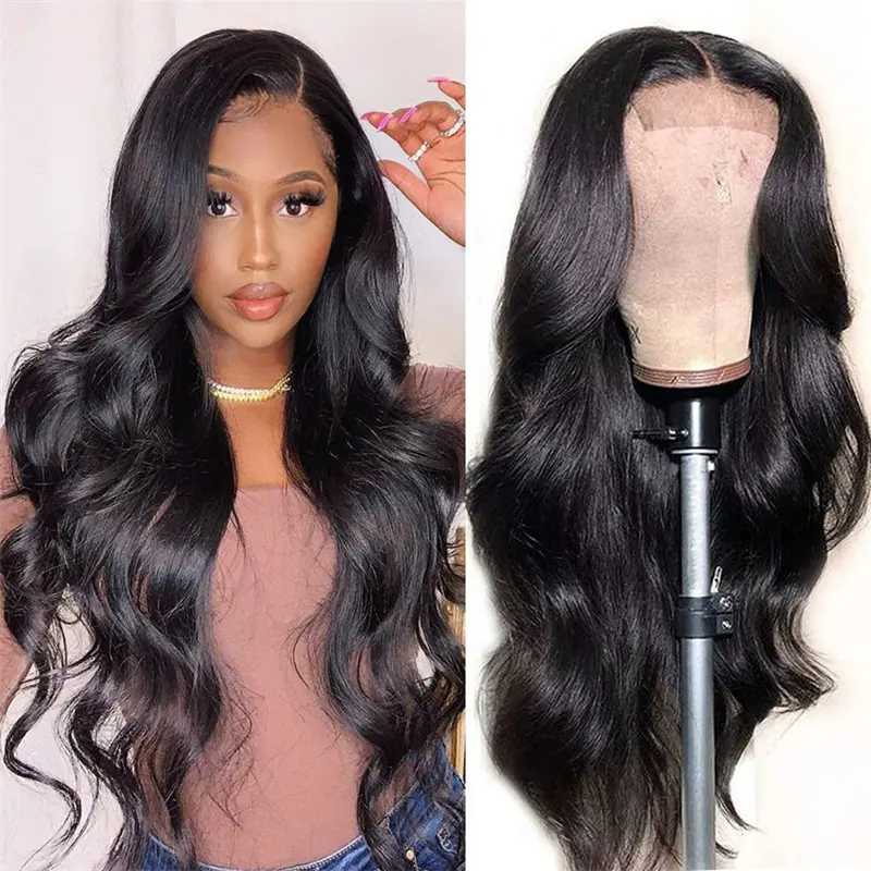 13x4 HD Transparent Lace human hair Brazilian Virgin Lace Front Wigs Body Wave Wig For Sale