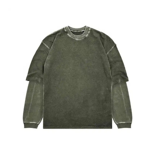 Sweat-shirts pour hommes en molleton français 100% coton, lavage à l'acide sur le devant, fabrication OEM, vente en gros, poids lourd, haute qualité, personnalisés - Product Image 2