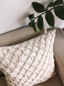 Bonito diseño de calidad superior macramé color sólido almohada Hogar dulce funda de cojín para sofá cojín súper suave - Product Image 5