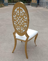 Chaises de banquet empilables en acier inoxydable chromé doré Meubles de salle à manger en métal durable pour mariages et hôtels Design moderne