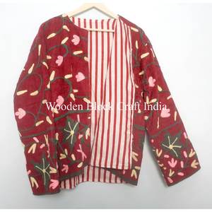 <b>Women's</b> Casual Finished Floral Button Embroidery cotrise Quilted <b>Jacket</b> Handmade Eco-Friendly <b>Short</b> Beach-Inspired Winter <b>jacket</b> - Product Image 6