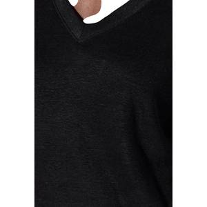 T-shirt décontracté pour femme 100 % coton à manches longues et col rond, coupe classique - Product Image 4