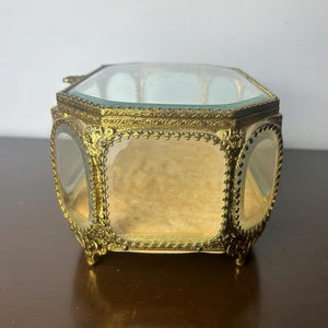 Boîte en verre artisanale indienne de qualité exportée Produit en vrac pour boîte souvenir Boîte biseautée de rangement pour bibelots bijoux accessoires - Product Image 3