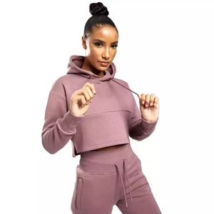 2022 Sudadera con capucha ajustada de gran tamaño para mujer 100% algodón y poliéster elegante patrón sólido ropa de calle para invierno - Product Image 2