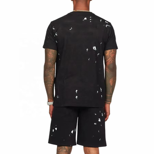 2026 Men's Casual Streetwear Style Short Sleeve T-Shirt Set 100% Cotton <b>Printed</b> Logo Short <b>Printed</b> <b>Material</b> - Product Image 3