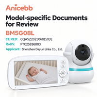 Moniteur vidéo pour bébé OEM 5 pouces FHSS avec unité parentale 5000 mAh, documents CE RED RoHS à consulter, marque à étiquette privée