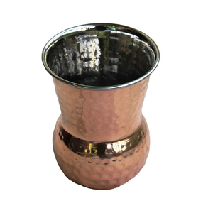Elegante y Atractivo Vaso de Vino sin Tallo de Cobre Martillado, Decorado, de Doble Pared, Vaso Metálico para Bebidas, al por Mayor - Product Image 4