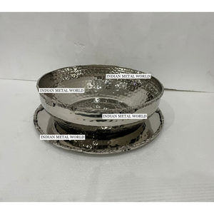 Exclusive Quality Hammered Silver Metal <b>Chocolate</b> Bowl Modern Design Table Top Sweets Desserts <b>Wedding</b> <b>Chocolate</b> Display On-Sale - Product Image 1
