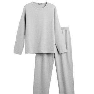 Conjunto de Pijama ligero de tela de algodón transpirable suave de primera calidad, ropa de dormir de punto personalizable para hombres - Product Image 1