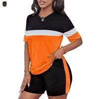 Conjunto de Shorts Casuales para Mujer a la Moda, Conjunto de 2 Piezas a Juego, Estilo Moderno, Mezcla de Algodón Suave, Secado Rápido y Transpirable