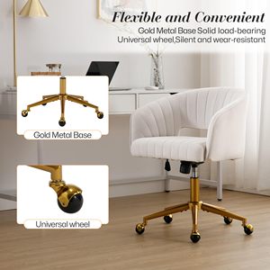 Sedie da <span class=keywords><strong>scrivania</strong></span> moderne in velluto sedia girevole regolabile in altezza con Base dorata - Product Image 5