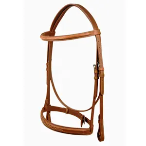 Alta Qualidade Couro italiano durável cavalo caçador Bridle com rédeas atadas fantasia costura de exportadores indianos e fornecedores