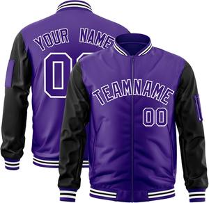 Veste universitaire personnalisée couleurs contrastées Logo de l'équipe personnalisé broderie nom numéro Bomber College Letterman veste livraison directe - Product Image 1
