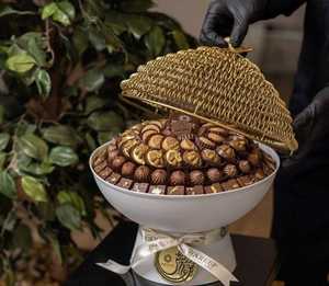 Tazón para Servir Postres de Fiesta, Hecho a Mano, de Aluminio Color Dorado, Ecológico, Duradero, Estilo Moderno y Lujoso - Product Image 5