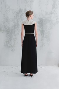 ชุดเดรสแขนกุดสำหรับผู้หญิงชุดเดรสมิดิผ้าโพลีเอสเตอร์สีขาว2025 100% ฤดูร้อนดีไซน์ใหม่ล่าสุด - Product Image 2