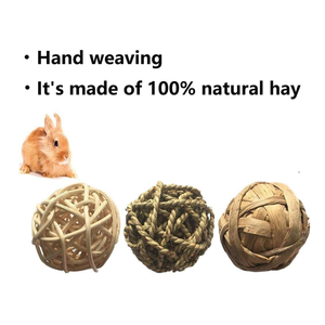 ลูกบอลหญ้าทะเลเคี้ยวได้รูปสัตว์นานาชนิดของเล่นสำหรับกระต่ายหนูแฮมสเตอร์นกเจอร์บิลผลิตในเวียดนาม - Product Image 3