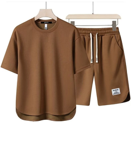 Casual Men T-shirt and Shorts 2 Pieces <b>Sets</b> Sweat Short Fashion Tracksuit Mens Shorts <b>Sets</b> CustomMade Unisex Short <b>Sets</b> - Product Image 2