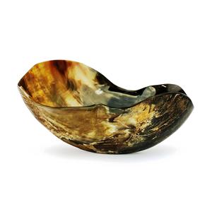 Plat en corne de buffle naturelle pour le rasage Formes ovales et rondes modernes rustiques pour les fêtes - Product Image 1