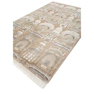 Tapis Khidki vert noué à la main en laine et soie de bambou, 10 mm, rectangulaire, abstrait, pour la maison, le couloir, le salon - LRB-13019 - Product Image 2