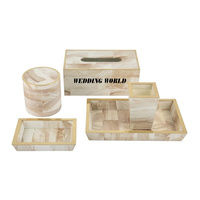 Ensemble de salle de bains en acier inoxydable à motifs floraux Vente en gros d'accessoires de salle de bains en métal de luxe de haute qualité