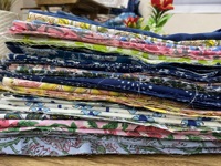 Parches estampados de bloque de mano indio chatarra 25*25 cm Paquete de tela chatarra flores de algodón restos de tela parches de algodón cuartos gordos