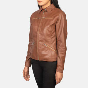 Chaqueta de Cuero Marrón de Piel de Oveja Tomachi - Product Image 2