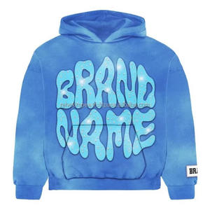 Sweat à capuche noir épais pour homme 480 GSM en coton éponge français délavé au soleil - Product Image 3