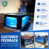 Bassin de visualisation pour poissons vivants en fibre de verre FRP avec panneau latéral en acrylique et bac filtrant pour aquarium de jardin